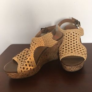 Tan wedged sandals